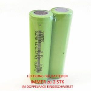 Lithium Ionen SZNS18650-2500 3.6V 9.0Wh 2 Stück