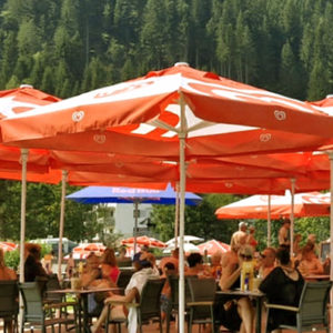GROSS - Werbeschirm STRATO Serie 3m x 3m mit DRUCK